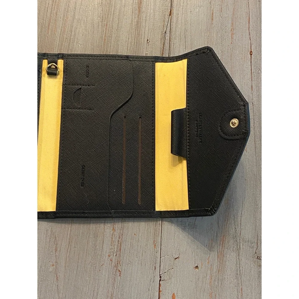 Zoppen Black Saffiano Faux Leather Travel Wallet Passport Holder Organizer